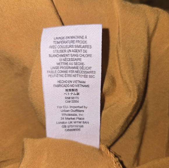 Free People Yellow and Blue Wrap Sundress with Bishop Sleeves - Picture 7 of 7